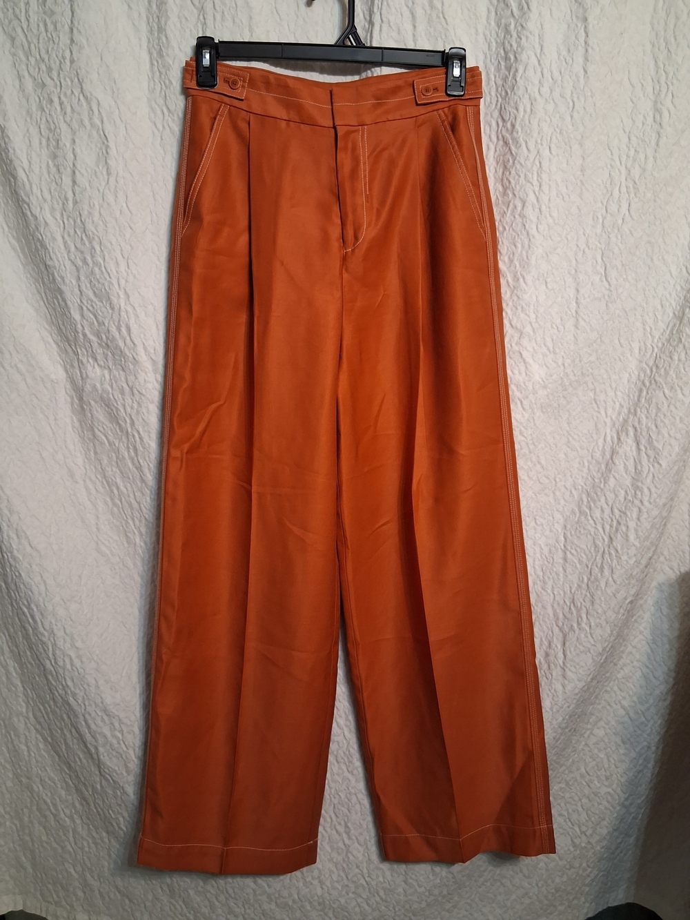 Anthropologie Wide-Leg Pants in Rust Orange